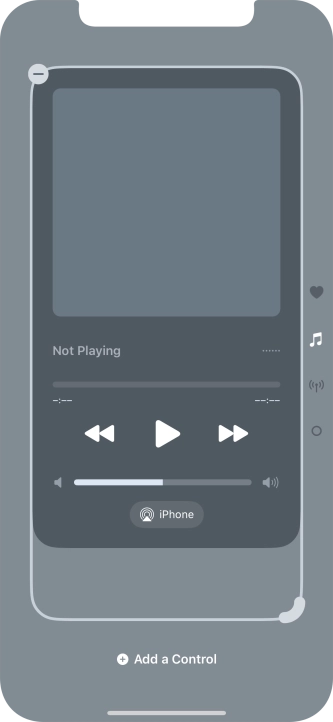 Press the remove icon on the required Control Centre page to remove it from Control Centre.