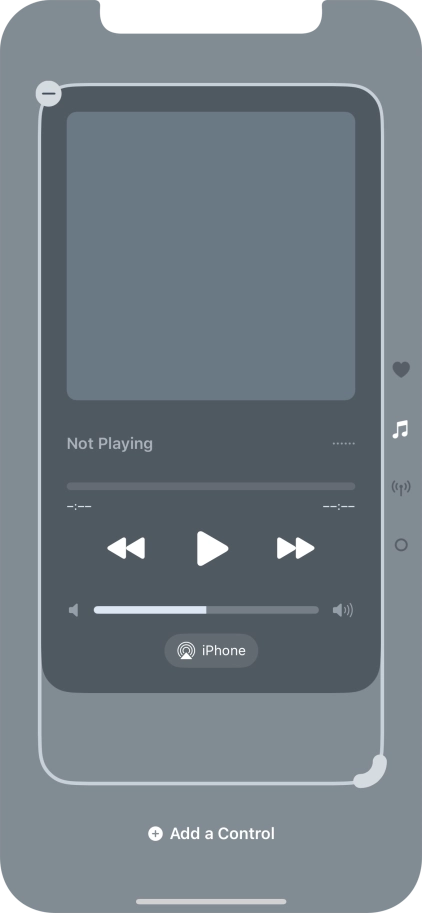Press the remove icon on the required Control Centre page to remove it from Control Centre.