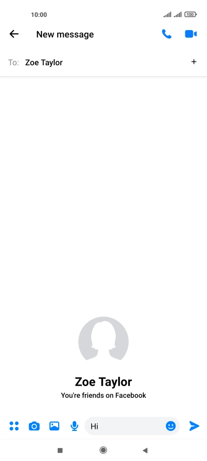 Write the required message and press the send icon. Write the required message and press the send icon.