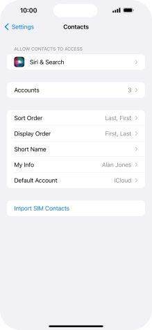 Press Import SIM Contacts.