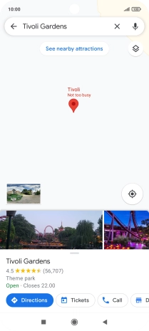 Press the destination at the bottom of the screen.
