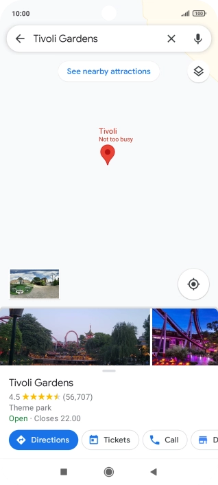 Press the destination at the bottom of the screen.