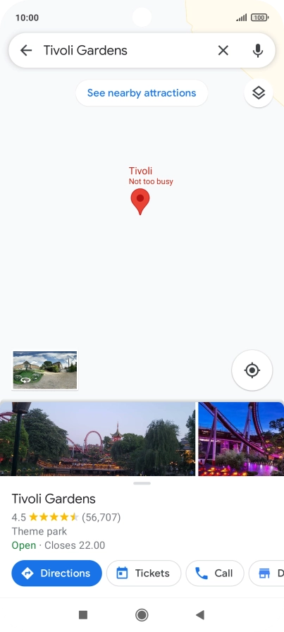 Press the destination at the bottom of the screen.