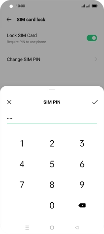 Key in the new PIN again and press the confirm icon.