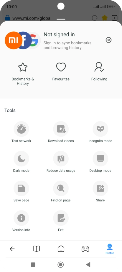 Press Bookmarks & History. Press Bookmarks & History.