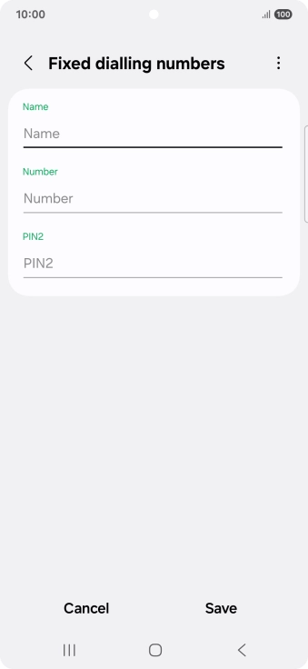 Press Name and key in the required name.
