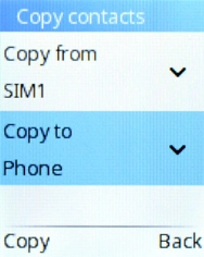 Press the Left selection key.