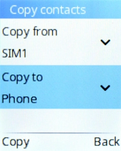 Press the Left selection key.