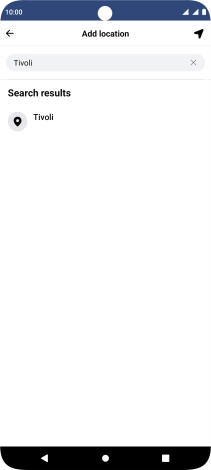 Press the required location.