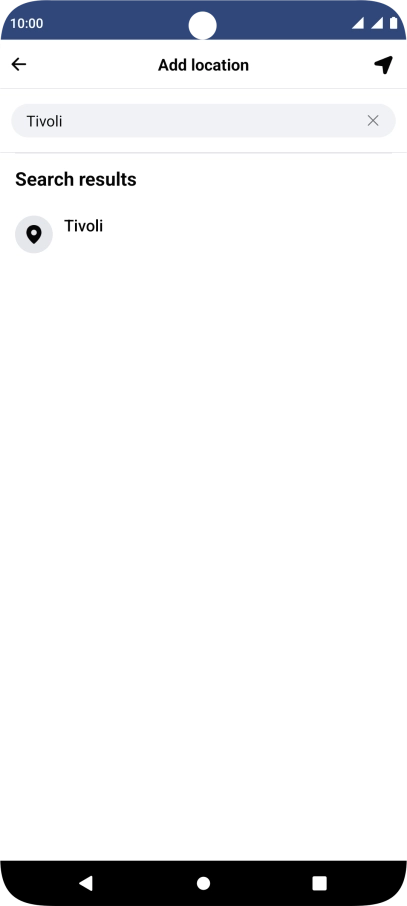 Press the required location.