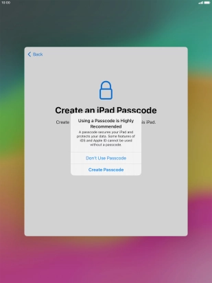 If you turn off the function, press Don't Use Passcode.