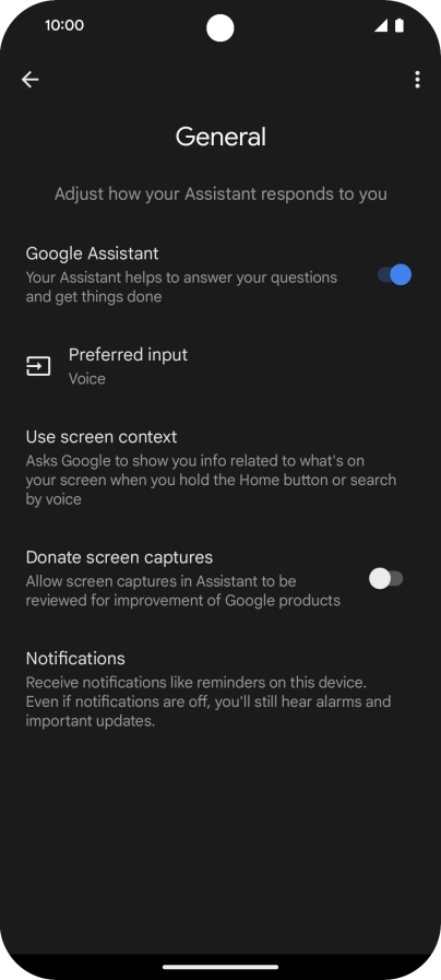 Press the indicator next to 