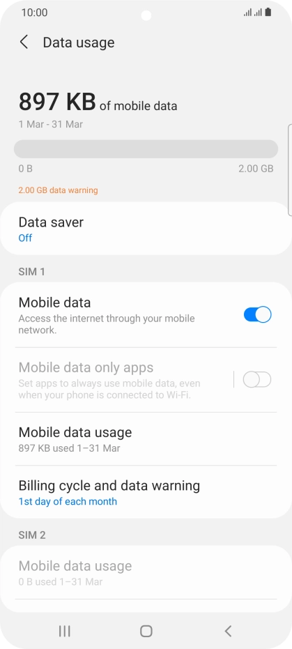 The total data usage is displayed.