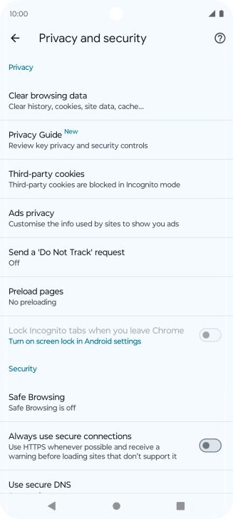 Press Clear browsing data. Press Clear browsing data.