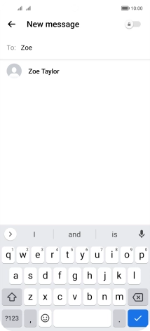 Key in the first letters of the recipient's name and press the required contact.