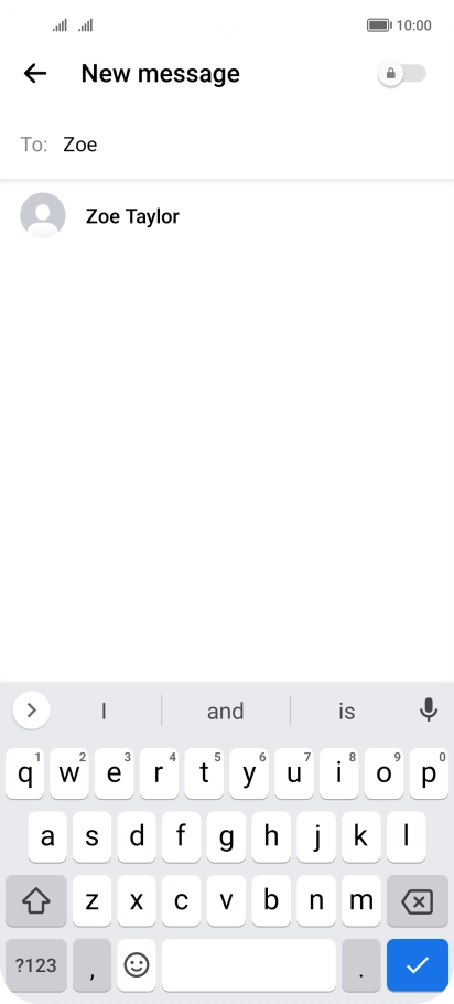 Key in the first letters of the recipient's name and press the required contact.