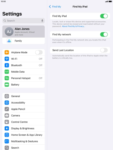 Press the indicator next to 