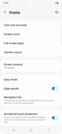 Press Screen timeout.