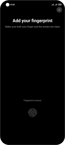 Follow the instructions on the screen to create the phone lock code using your fingerprint.