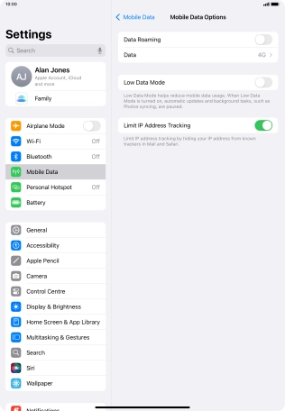 Press the indicator next to 