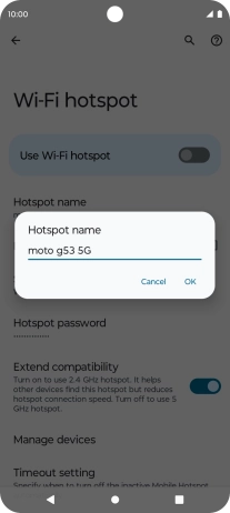 Key in the required Wi-Fi hotspot name and press OK.