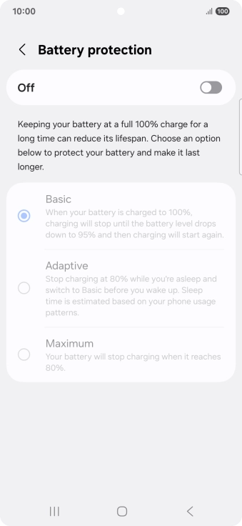 Press the indicator to turn the function on or off.