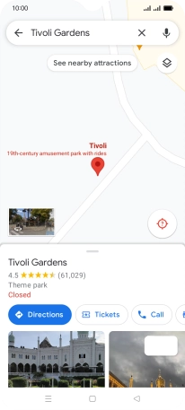 Press the destination at the bottom of the screen.