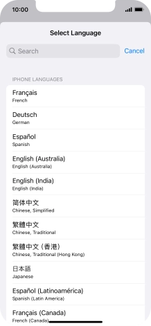 Press the required language.