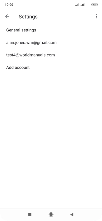 Press the required email account.