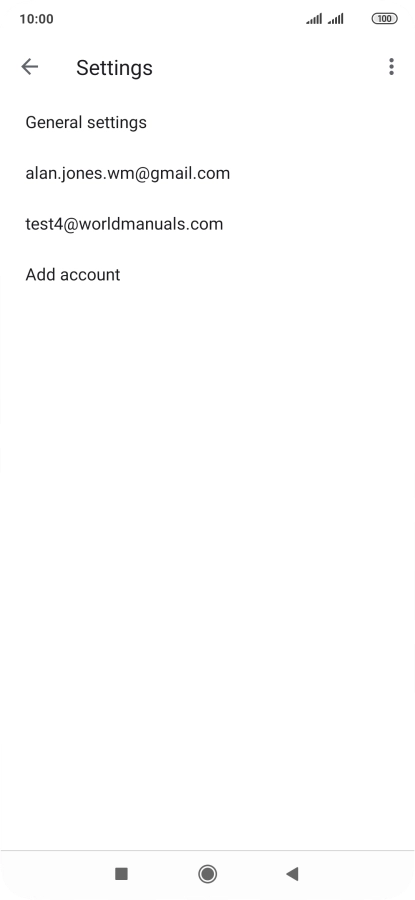 Press the required email account.
