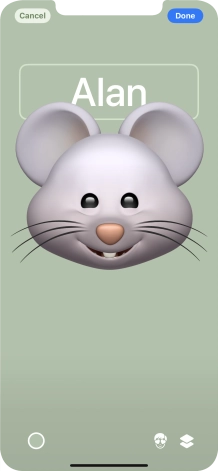 Press the name field and follow the instructions on the screen to select the required font and colour for your name on the Contact Poster. Press the name field and follow the instructions on the screen to select the required font and colour for your name on the Contact Poster.