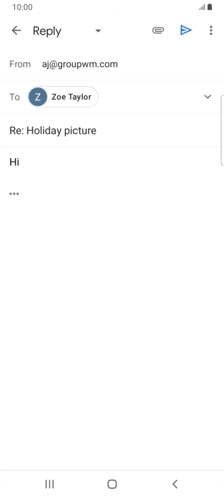 Press the send icon. Press the send icon.