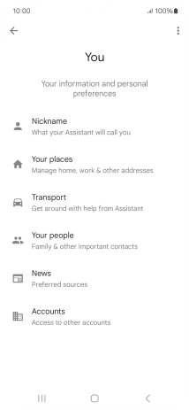 Press Nickname and follow the instructions on the screen to select phone owner settings.