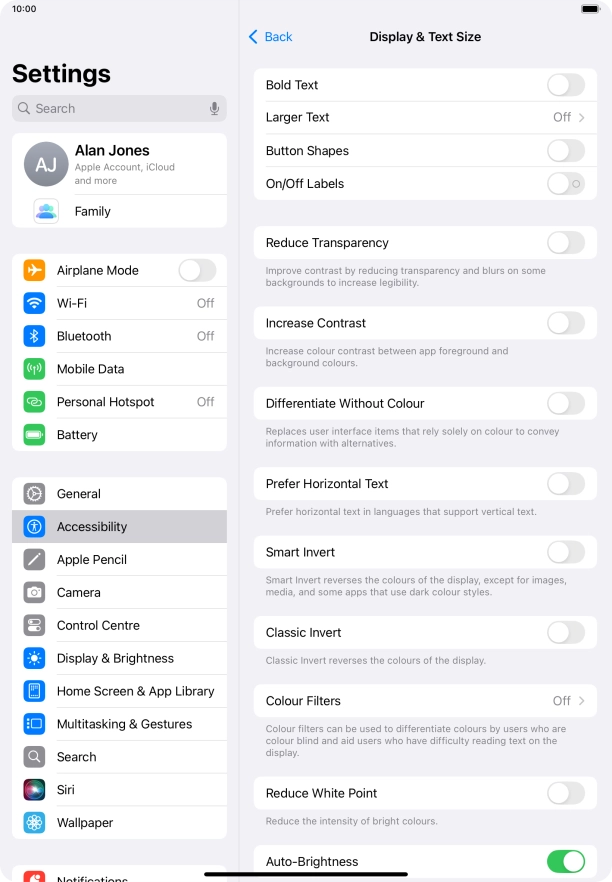 Press the indicator next to 