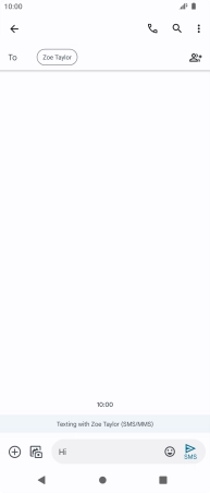 Press the send icon when you've finished your text message.