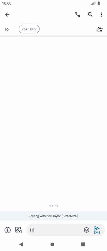 Press the send icon when you've finished your text message.