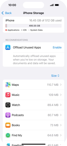 Press the required app.