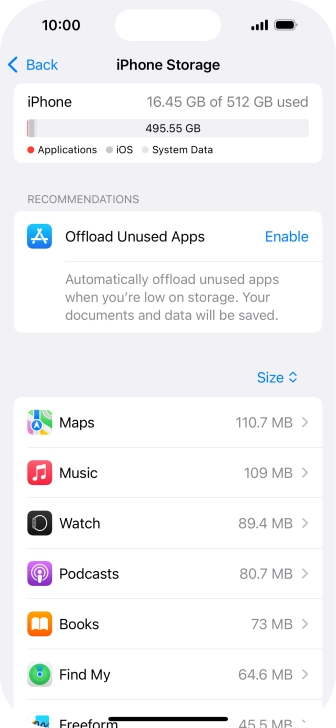Press the required app.