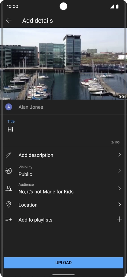 Key in the required text and press UPLOAD.