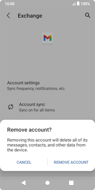 Press REMOVE ACCOUNT.