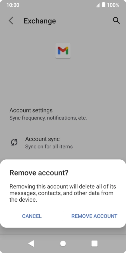 Press REMOVE ACCOUNT.
