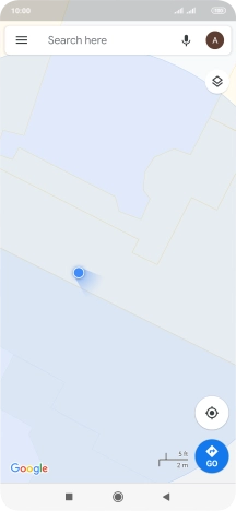 Press the search field and key in the required destination.
