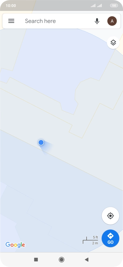Press the search field and key in the required destination.
