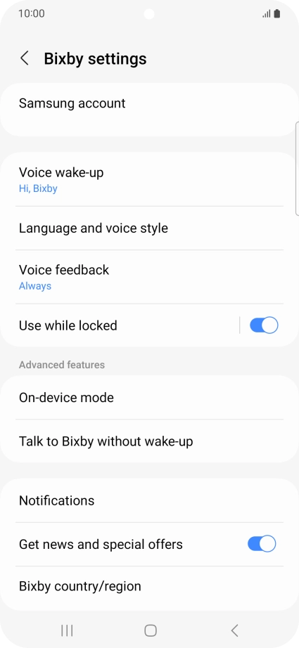 Follow the instructions on the screen to select the required settings.