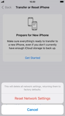 Press Reset Network Settings.