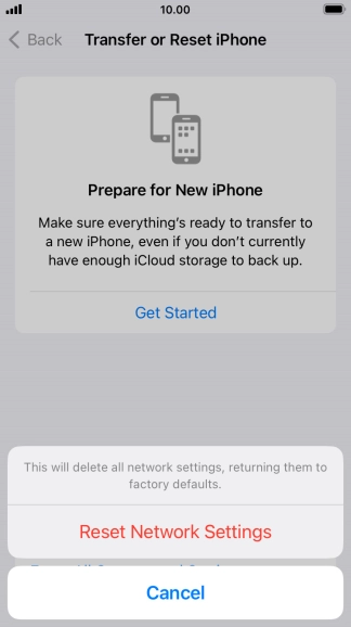 Press Reset Network Settings.