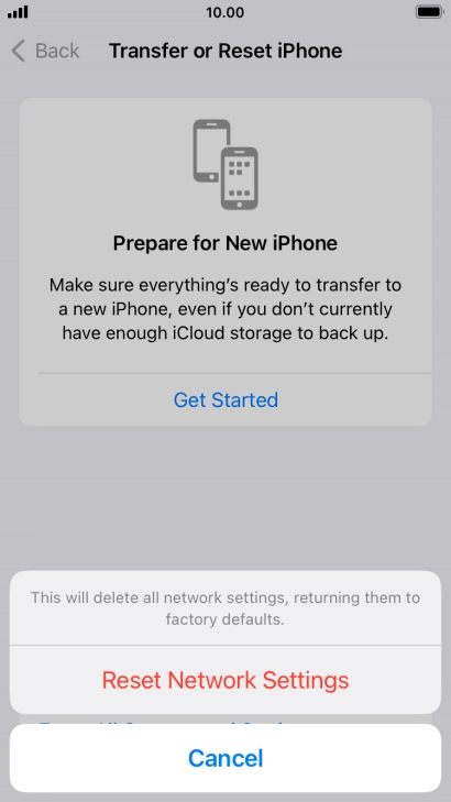 Press Reset Network Settings.