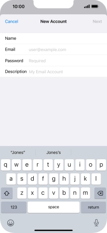 Press Email and key in your email address.