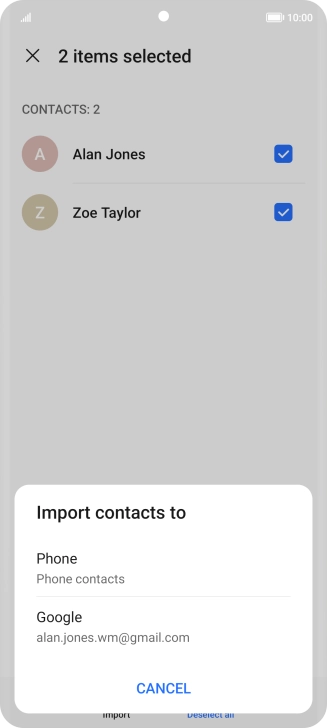 Press the Google account.