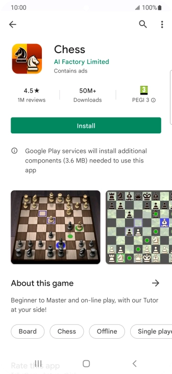 Press Install and follow the instructions on the screen to install the app.